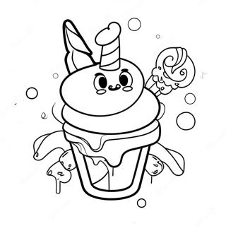 Unicorn Ice Cream Coloring Pages