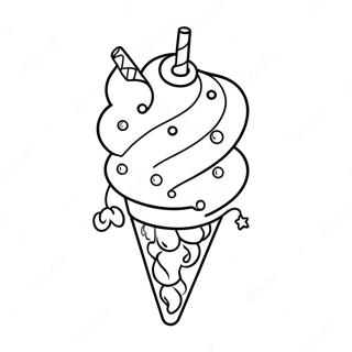 Sparkling Unicorn Ice Cream Sundae Coloring Page 48573-38915