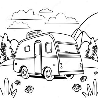 Vintage Rv Road Trip Coloring Page 48593-38931