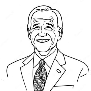 Joe Biden With American Flag Coloring Page 48603-38939