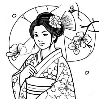 Japanese Girl Coloring Pages