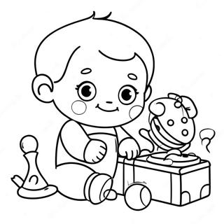 Cute Baby John Playing With Toys Coloring Page 48623-38959