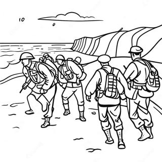 D Day Soldiers Landing On Beach Coloring Page 48662-38984