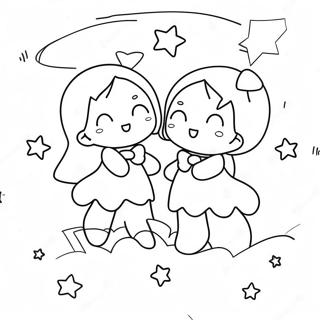 Little Twin Stars Sanrio Coloring Pages