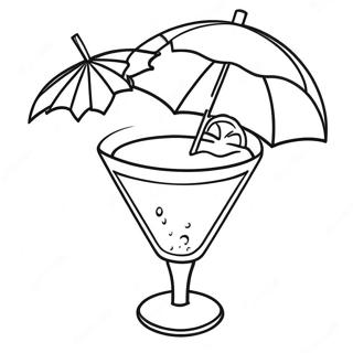 Tropical Cocktail With Umbrella Coloring Page 48703-39021