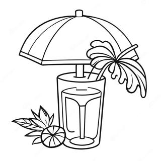 Tropical Cocktail With Umbrella Coloring Page 48703-39024