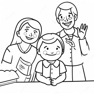 Grateful Kids With Pastor Coloring Page 48713-39035