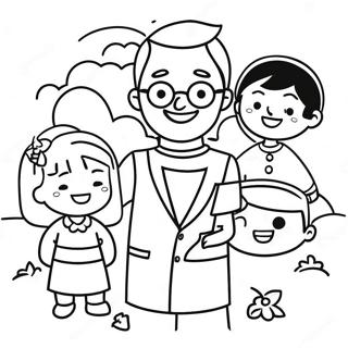 Grateful Kids With Pastor Coloring Page 48713-39036