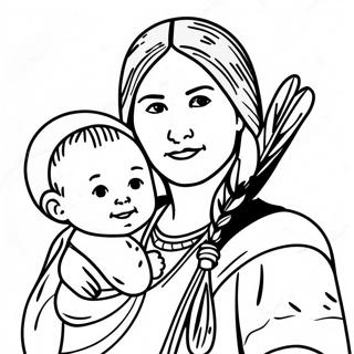 Sacagawea With Baby Pomp Coloring Page 48763-39070