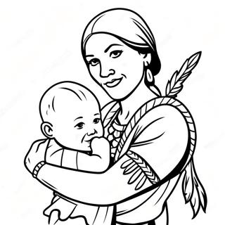 Sacagawea With Baby Pomp Coloring Page 48763-39071