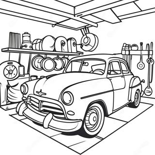 Vintage Mechanic Garage Coloring Page 48773-39075