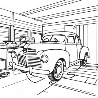 Vintage Mechanic Garage Coloring Page 48773-39076