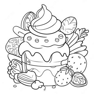 Detailed Dessert Coloring Page 48782-39083