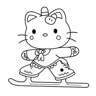 Hello Kitty Ice Skating Coloring Page 48792-39090