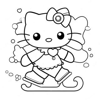 Hello Kitty Ice Skating Coloring Page 48792-39092