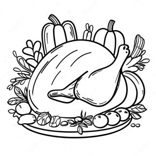 Thanksgiving Feast Coloring Page 48832-39119