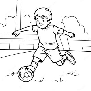 Boy Playing Soccer Coloring Page 48842-39130