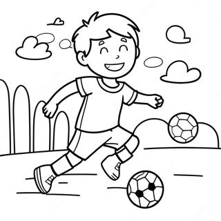 Boy Playing Soccer Coloring Page 48842-39132