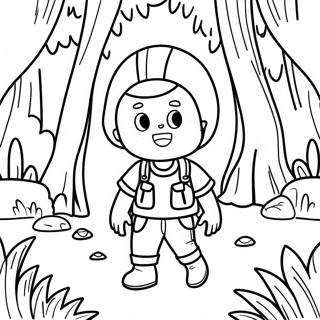 Adventurous Boy Exploring The Forest Coloring Page 48843-39133