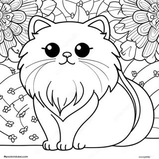 Fluffy Persian Cat Coloring Page 48853-39141