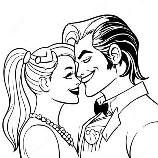 Harley Quinn And Joker Romantic Love Coloring Page 48872-39152