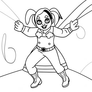 Harley Quinn In Playful Pose Coloring Page 48873-39158