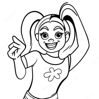 Harley Quinn In Playful Pose Coloring Page 48873-39159