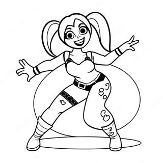 Harley Quinn In Playful Pose Coloring Page 48873-39160