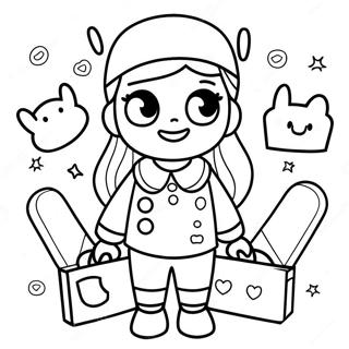 Cute Roblox Preppy Girl With Accessories Coloring Page 48883-39169