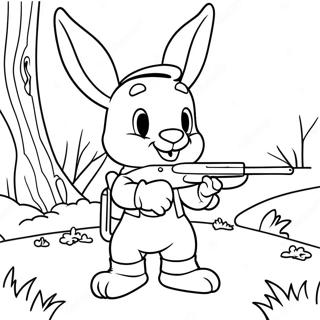 Elmer Fudd Hunting Rabbit Coloring Page 48893-39175