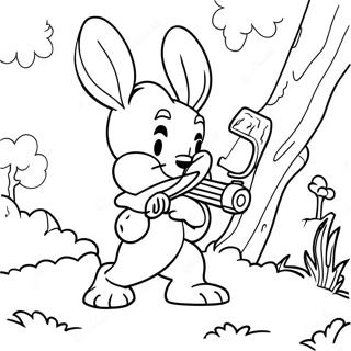 Elmer Fudd Hunting Rabbit Coloring Page 48893-39176