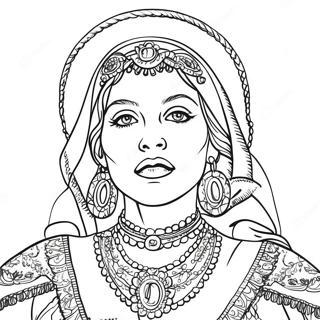 Madonna In Vintage Outfit Coloring Page 48903-39190