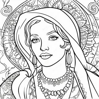 Madonna In Vintage Outfit Coloring Page 48903-39191