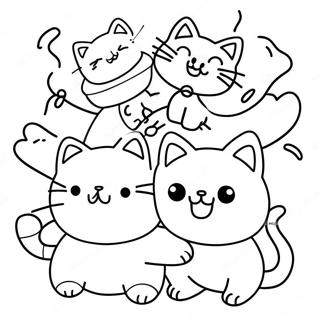 Cute Battle Cats In Action Coloring Page 48913-39185