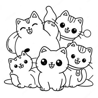 Cute Battle Cats In Action Coloring Page 48913-39186