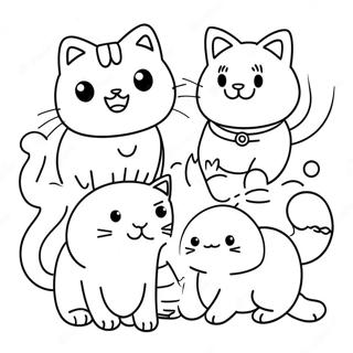 Cute Battle Cats In Action Coloring Page 48913-39187