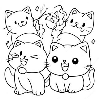 Cute Battle Cats In Action Coloring Page 48913-39188