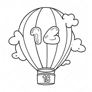 Colorful Number 18 Balloon Coloring Page 48923-43069