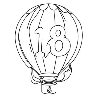 Colorful Number 18 Balloon Coloring Page 48923-43070