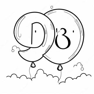 Colorful Number 18 Balloon Coloring Page 48923-43072