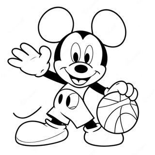 Mickey Mouse Basketball Coloring Pages