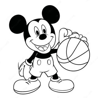 Mickey Mouse Dribbling Basketball Coloring Page 48943-39210