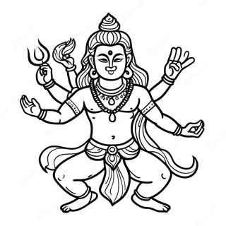 Colorful Shiva Dancing Coloring Page 48963-39225