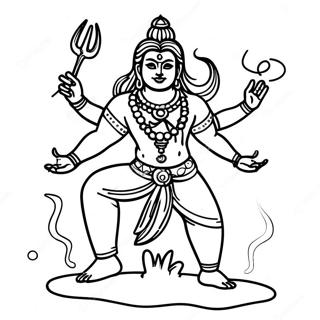 Colorful Shiva Dancing Coloring Page 48963-39226