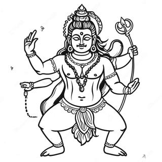 Colorful Shiva Dancing Coloring Page 48963-39227