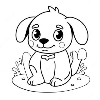 Playful Puppy In Snow Coloring Page 48973-39234