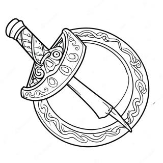 Colorful Sword And Shield Coloring Page 48983-39242