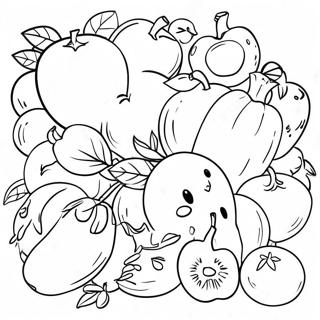 Colorful Fruits And Vegetables Coloring Page 49003-39254