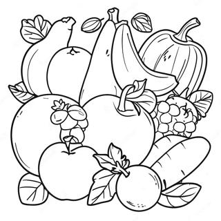 Colorful Fruits And Vegetables Coloring Page 49003-39255