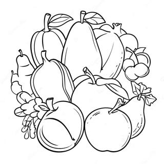 Colorful Fruits And Vegetables Coloring Page 49003-39256